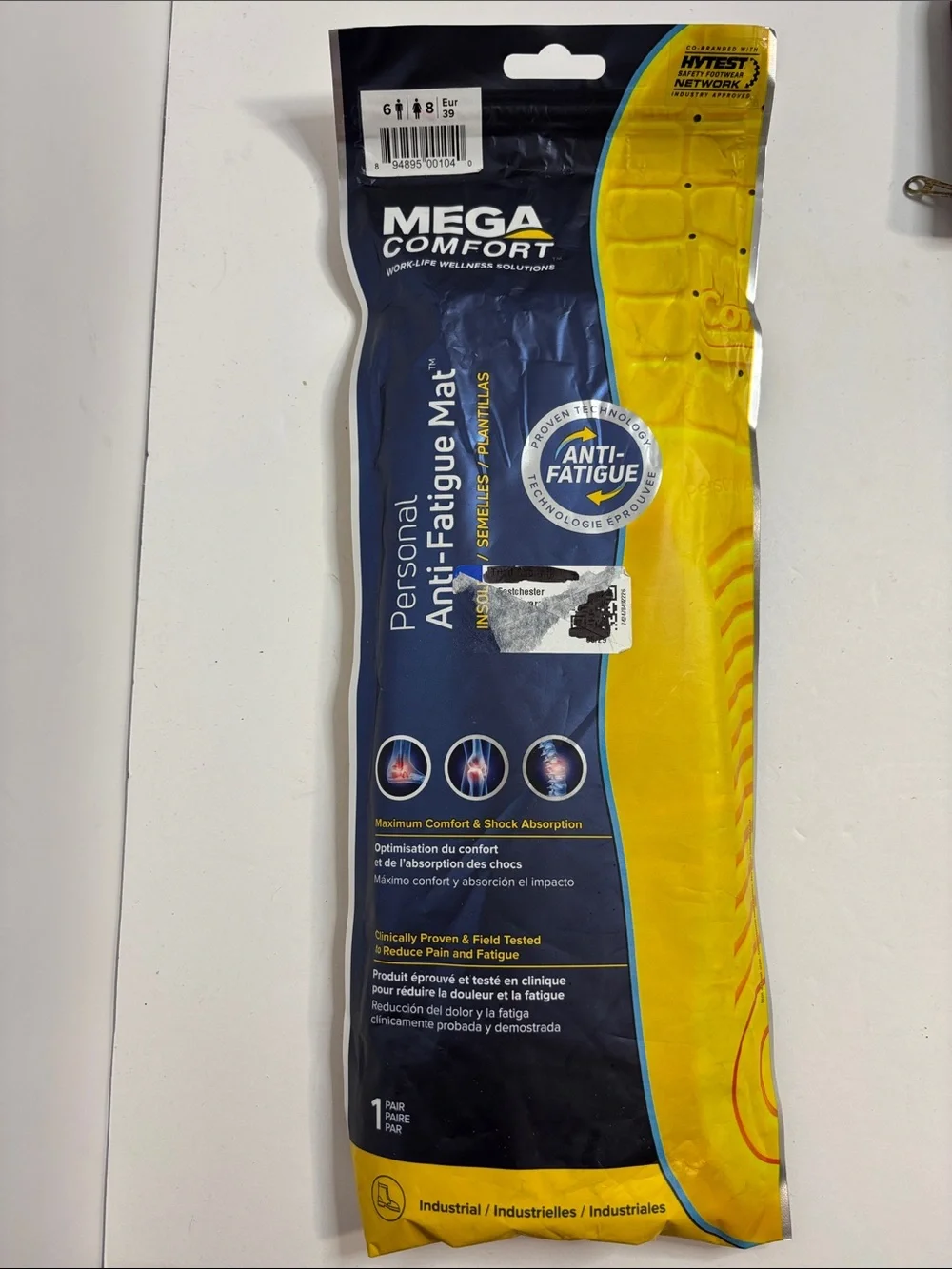 MEGAComfort Unisex Personal Anti-Fatigue Mat Insoles Mens Size 6-7 / Womens 8-9